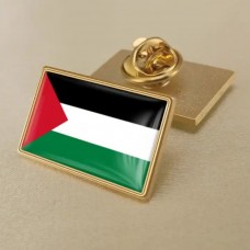 Rectangle Palestine Flag Badge Brooch 