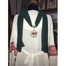 Neck Scarf with handmade Palestinian embroidery pendant