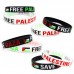 Black Silicone Wristband - Save Gaza / Free Palestine Flag 
