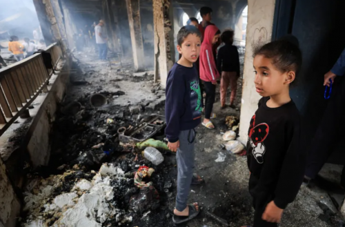 Fire in Tent Housing Displaced People in Gaza Kills 2 Children