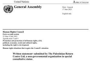 Document: Palestinian Refugees from Syrian Arab Republic in Jordan (June 2021)