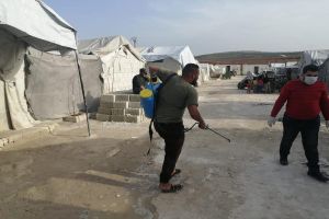 Sterilization Campaign Held in Palestinian Refugee Camp North of Syria