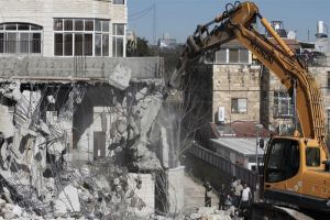 Palestinian Structures Demolished by Israeli Forces in Jerusalem Refugee Camp