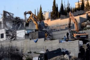 Israeli Forces Turn Palestinian House into Rubble in AlKhalil