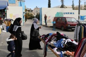 Palestinian Refugees Protest Outside of UNRWA Office in Amman