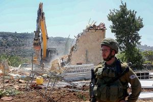 Palestinian House under construction Demolished by Israeli Forces