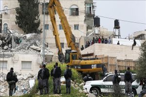 Palestinian Building under Construction Demolished by Israelis in Occupied East Jerusalem