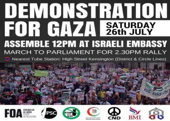 Stop the massacre: London demo, 26th July