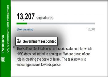 British Government Denies the Palestinians an Official Apology for Balfour Declaration
