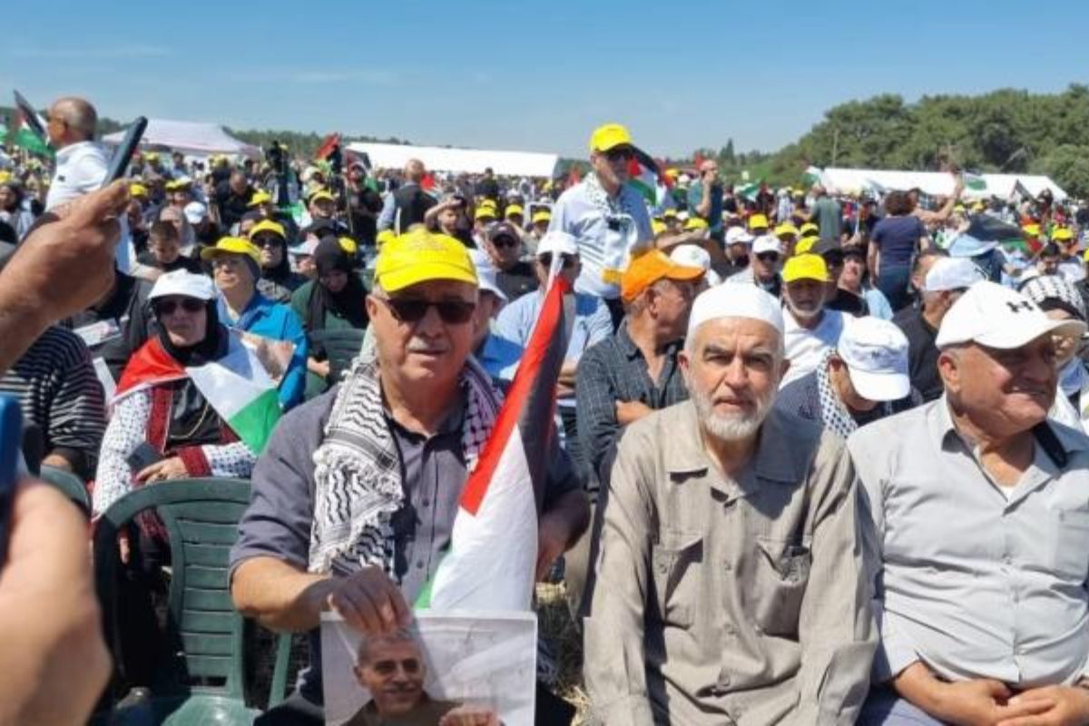 آلاف يحيون ذكرى النكبة في قرية اللجون الفلسطينية المهجرة