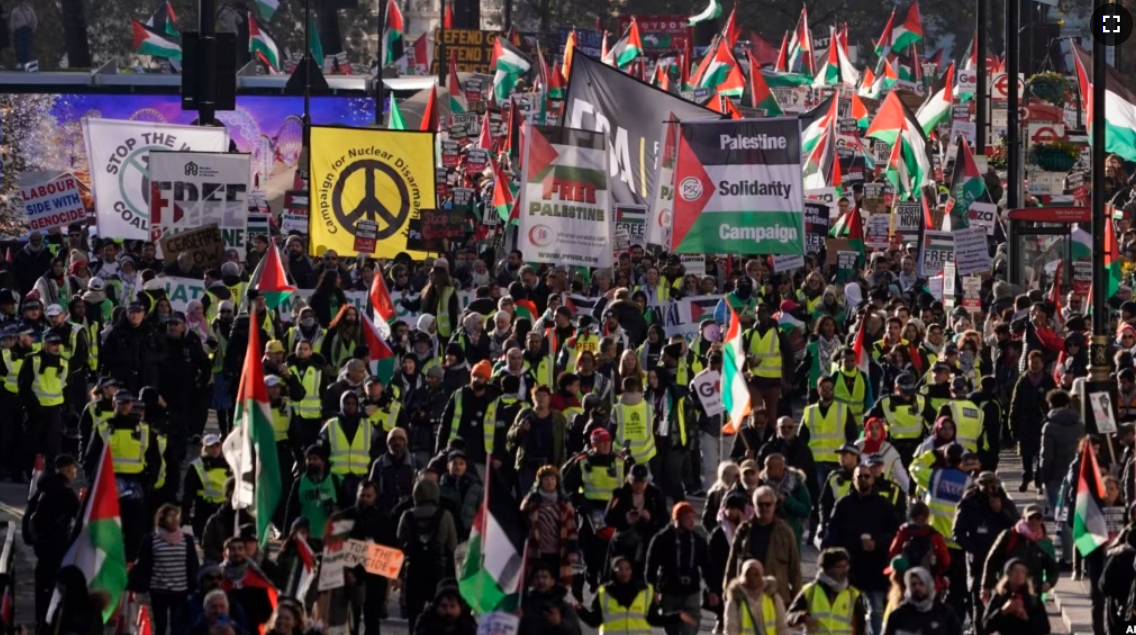 Hundreds of Thousands March across Europe to Call for Immediate Ceasefire in Gaza