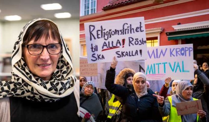 Palestinian Girl Protests Hijab-Wearing Ban in Swedish City