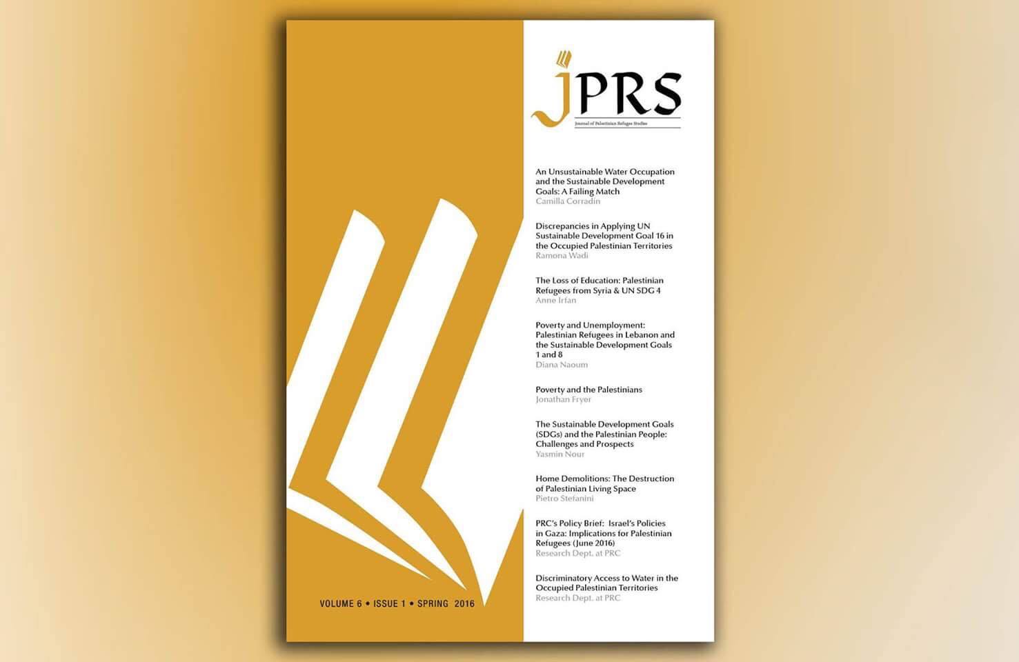 PRC issues Volume 6 of The Journal of Palestinian Refugee Studies (JPRS)