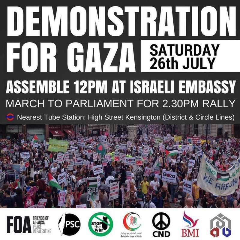 Stop the massacre: London demo, 26th July